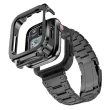 【Amband】Apple Watch 專用保護殼 黑色軍規級全不鏽鋼殼帶(44mm - Apple Watch 6 / SE / 5 / 4)
