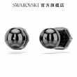 【SWAROVSKI 官方直營】Numina 耳釘 圓形切割 白色 鍍黑鉻色