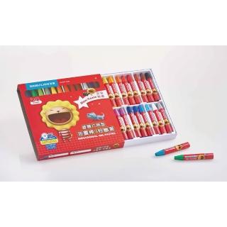 【SIMBALION 雄獅文具】中六角粉蠟筆 24色 HGOP-24
