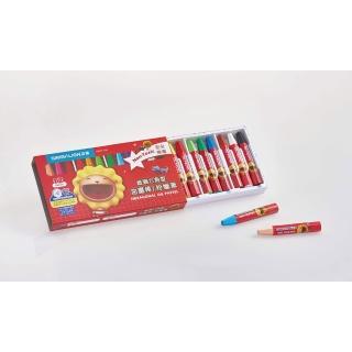 【SIMBALION 雄獅文具】中六角粉蠟筆 12色 HGOP-12