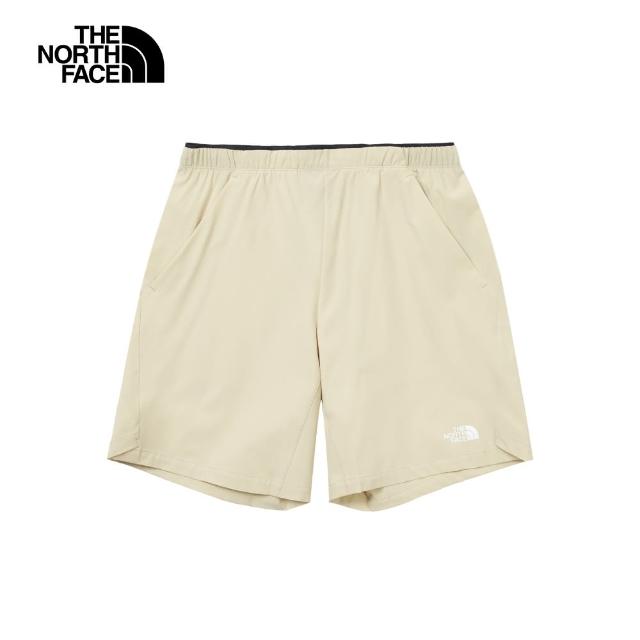 【The North Face 官方旗艦】北面男款米色DWR防潑水可調節褲腰休閒短褲｜87W53X4