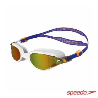 【SPEEDO】成人運動泳鏡 鏡面 Vue(白/鈷藍/橘)
