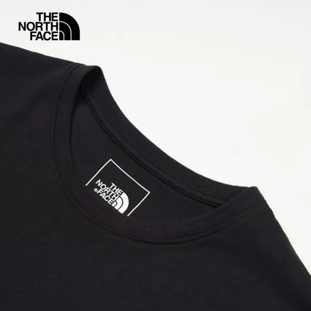 【The North Face 官方旗艦】【Woman 首推款】北面女款黑色吸濕排汗大尺寸品牌印花短袖T恤｜88H1JK3