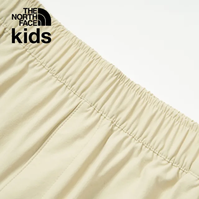 【The North Face 官方旗艦】北面兒童米色吸濕排汗涼感休閒短褲｜899D3X4