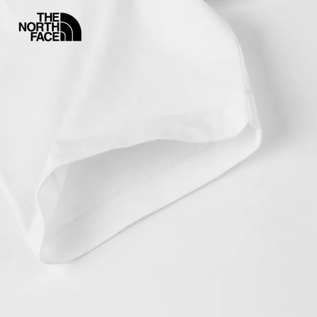 【The North Face 官方旗艦】【情侶款】北面男女款白色可愛小花朵印花短袖T恤｜8CSSFN4