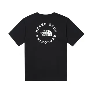 【The North Face】北面男款黑色品牌標語LOGO休閒短袖T恤｜88GCJK3