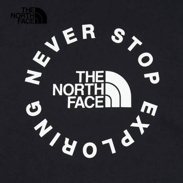 【The North Face 官方旗艦】【Man 首推款】北面男款黑色品牌標語LOGO休閒短袖T恤｜88GCJK3
