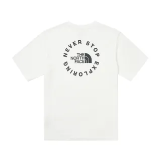 【The North Face】北面男款白色品牌標語LOGO休閒短袖T恤｜88GCFN4