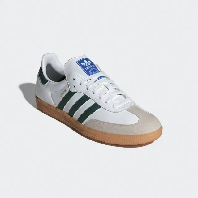 【adidas 愛迪達】SAMBA OG 休閒鞋 男鞋 女鞋 情侶鞋 白 綠 皮革 麂皮 德訓鞋 焦糖底(IE3437)