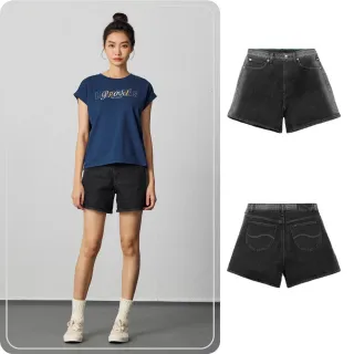 【Lee 官方旗艦】女裝 牛仔短褲 / 涼感 中腰 特色刷白 黑色洗水 / Jade Fusion 系列(LB422016856)