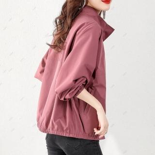 【LANNI 藍尼】★立領寬鬆防潑水金蔥外套(運動/休閒/長袖/女裝)