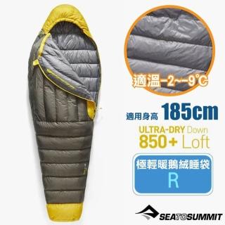 【SEA TO SUMMIT】Spark -9 極輕防潑水羽絨鵝絨睡袋R/人道羽絨(STSASL041072-050105 灰金)
