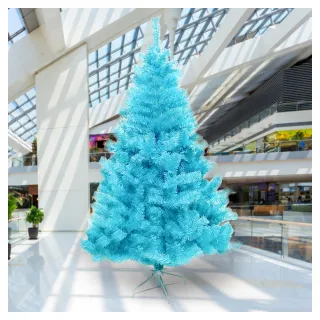 【摩達客】豪華型台灣製15尺/15呎 450cm 冰藍色聖誕樹 裸樹(不含飾品/不含燈/本島免運費)