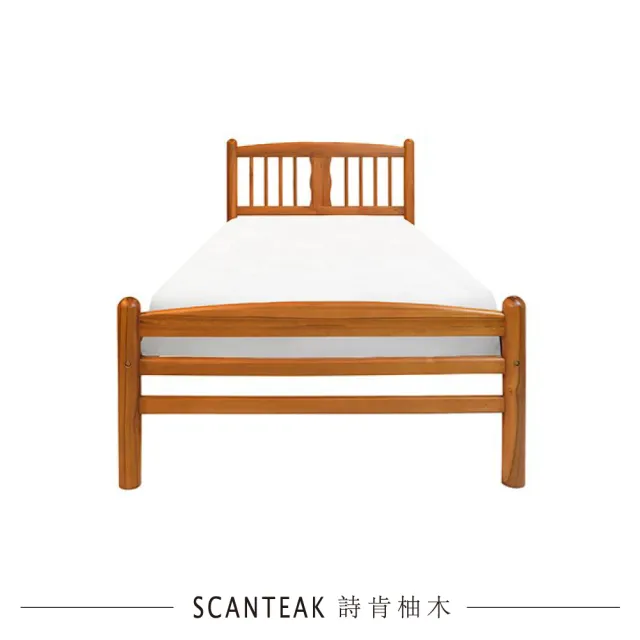 【SCANTEAK 詩肯柚木】Single 實心柚木床架(單人加大3.5x6.2)