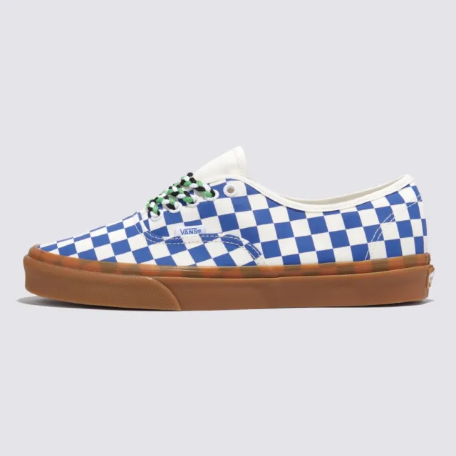 【VANS 官方旗艦】Authentic 男女款藍白棋盤格滑板鞋/休閒鞋/帆布