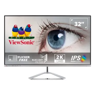 【ViewSonic 優派】VX3276-2K-MHD-2 32型IPS 2K 75Hz無邊框美型螢幕(HDR/含喇叭/FreeSync/一年無亮點保固)