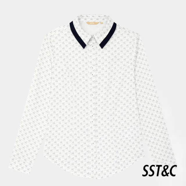 【SST&C 換季６５折】法鬥印花雙層領修身襯衫7562310006