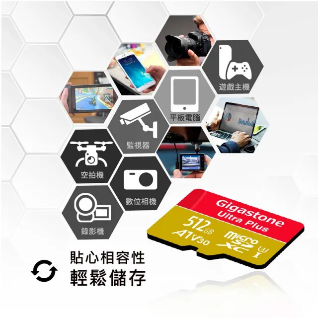 【GIGASTONE 立達】microSDXC UHS-Ⅰ U3 A1V30 512GB相機攝影記憶卡(支援行車紀錄器/監視器)