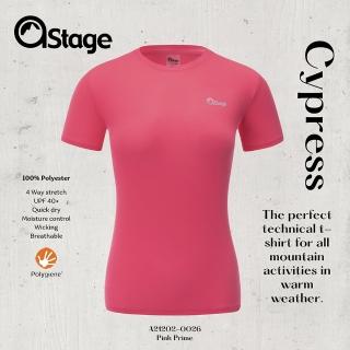 【AStage】Cypress T-Shirt 透氣快乾短袖排汗衣 女 青春粉(銀離子機能運動上衣)
