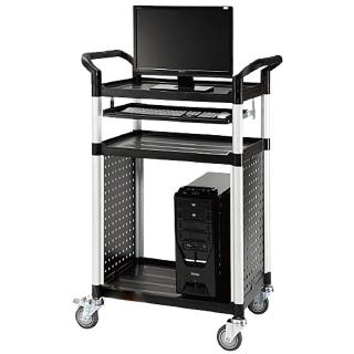 【EC】MIT臺灣製 移動式滾輪電腦桌3D視訊活動手推車 HS-703S(手推車 工具車 電腦鍵盤車)