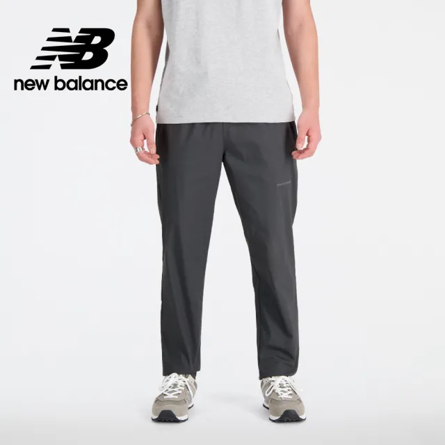 【NEW BALANCE】NB 刺繡NB休閒長褲_男褲_墨灰色_AMP33554ACK(亞版 版型正常)