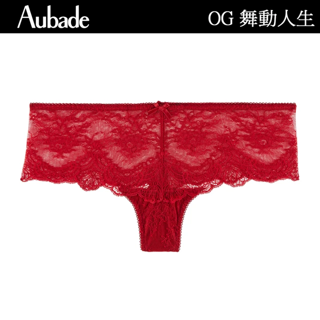 Aubade 舞動人生蕾絲平口褲 性感內褲 法國進口 女內褲(OG-紅)