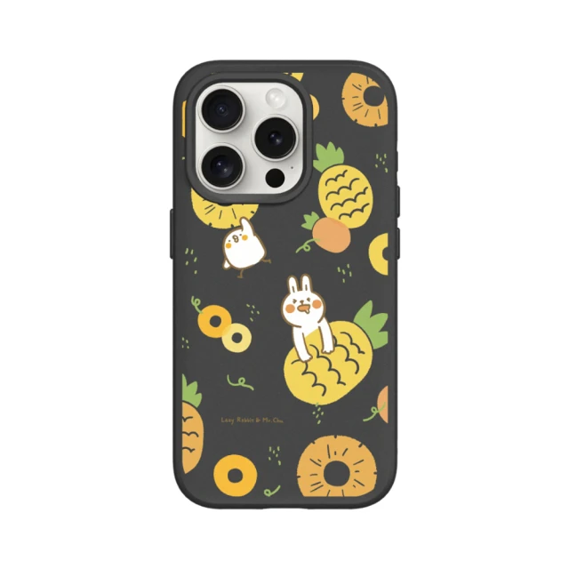 【RHINOSHIELD 犀牛盾】iPhone 14/Plus/Pro/Max SolidSuit背蓋手機殼/鳳梨(懶散兔與啾先生)