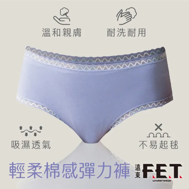 【遠東FET】2件組輕柔棉感彈力女褲(顏色隨機出貨/女內褲/女三角褲)