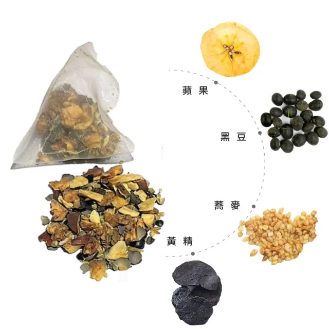 【Hoiis 好集食】黑豆蕎麥蘋果茶5gx10入x2袋(輕盈補給;無咖啡因;無添加;黑豆、蕎麥、蘋果成份)