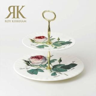 【英國ROY KIRKHAM】Redoute Rose 浪漫淺玫瑰系列2層骨瓷蛋糕架(英國製造進口)