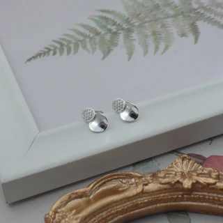 【Niloe】鑲鑽經典圓型鎖珠純銀耳環(925純銀 台灣設計 鎖珠耳環 細膩精緻)