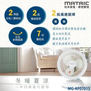 【MATRIC 松木】7吋立體靜音循環扇(MG-AF0701S)