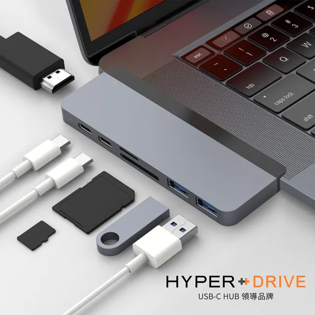 【HyperDrive】7-in-2 USB-C Hub 二代-銀(適用M1/M2/M3)