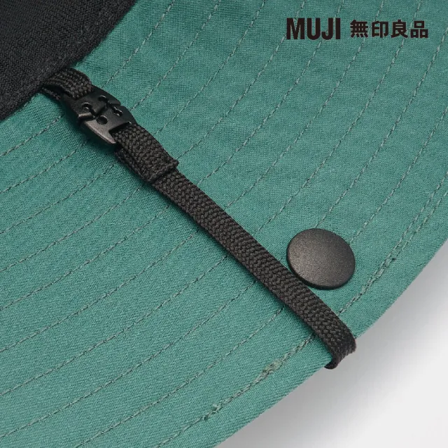 【MUJI 無印良品】撥水加工附防水膠條有簷帽(深綠56.5-59cm)