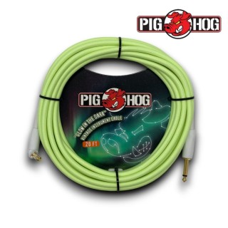 【PIG HOG】終身免費保固 20呎夜光編織樂器導線／原廠公司貨 品質保證(吉他導線 貝斯導線 樂器導線 PCH20)