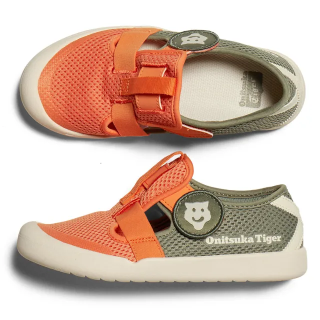 【Onitsuka Tiger】鬼塚虎 KIDS 軍綠橘配色 MEXICO 66 SANDAL 大童鞋 休閒鞋 (1184A198-800)