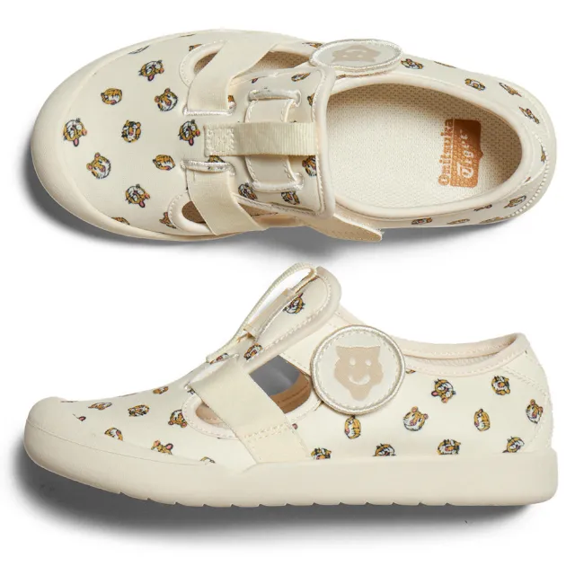 【Onitsuka Tiger】鬼塚虎 KIDS 米底滿版老虎印花 MEXICO 66 SANDAL 大童鞋 休閒鞋 (1184A215-100)