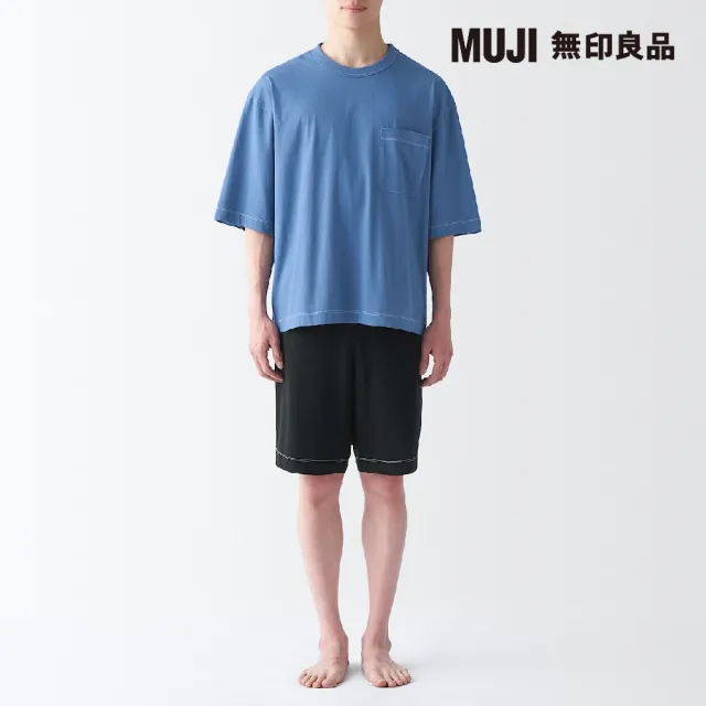 【MUJI 無印良品】男清爽舒適棉質短袖家居睡衣(共4色)