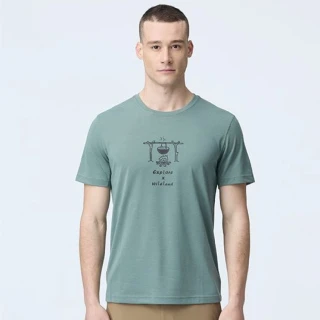【Wildland 荒野】男 Wildland野炊營火機能T恤.休閒機能短袖圓領衫.運動上衣(0B21602-122 松石綠)