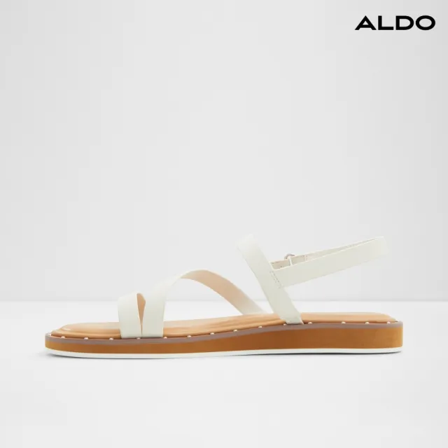 【ALDO】NYDALINWAN-造型帶設計繞踝平底涼鞋-女鞋(白色)