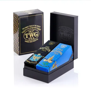 【TWG Tea】時尚茶罐雙入禮盒組 拿破崙探險茶100g+亞歷山大綠茶 100g(黑茶+綠茶)