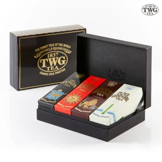 【TWG Tea】時尚茶罐四入禮盒組 拿破崙探險茶 100g+凡多姆廣場茶 100g+獅城早餐茶 100g+盛夏緋紅120g