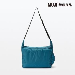 【MUJI 無印良品】可折疊撥水加工聚酯纖維肩背包(深綠)