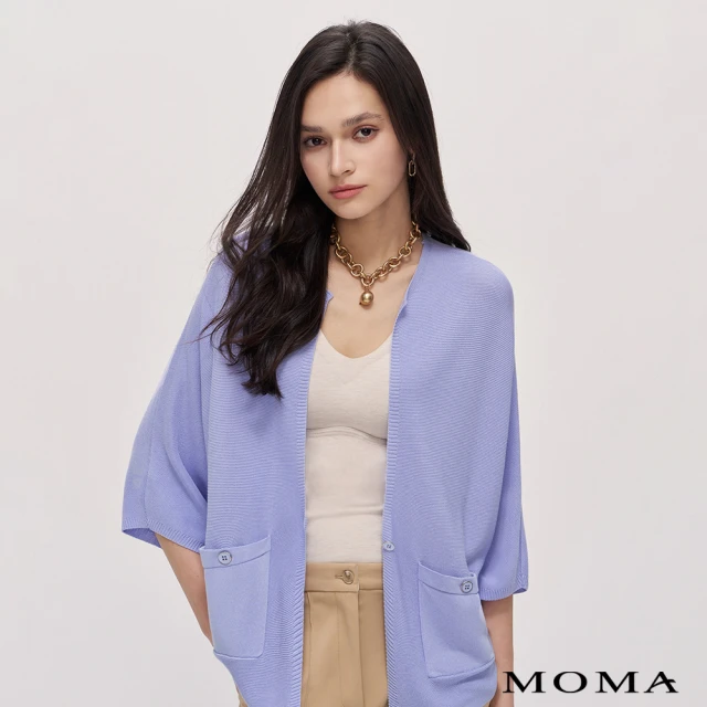 【MOMA】清新春日寬版連袖針織外套(兩色)