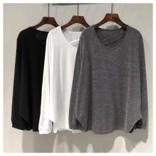 【AKARA】**現貨3XL**超親膚細緻手感寬鬆長袖罩衫上衣 M-3XL 3色選 現+預