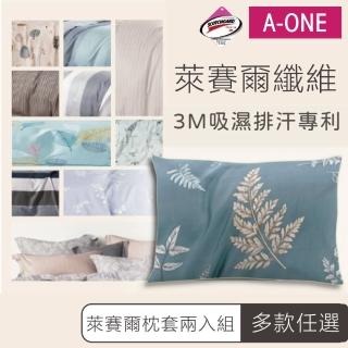 【A-ONE】萊賽爾 枕套2入(吸濕排汗-多款任選)