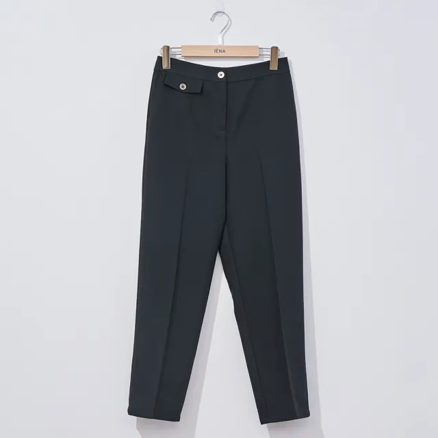 【IENA】不對稱造型壓褶錐形褲(#4278007 錐形褲 黑色/灰色)