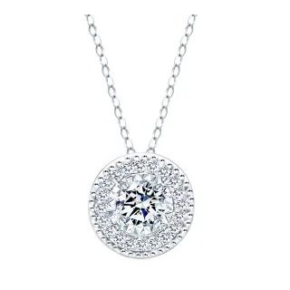 【King Star】GIA 30分 無色等級 3EX 18K金 天然鑽石項鍊 圓滿滾珠邊(F color 八心八箭)