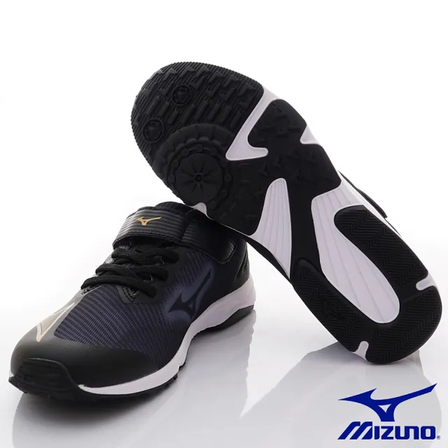 【MIZUNO 美津濃】Speed Studs Belt 4大童慢跑鞋(K1GC242302黑金-18-24.5cm)