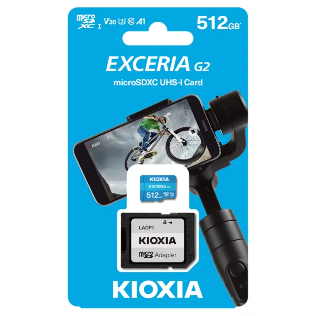 【KIOXIA  鎧俠】EXCERIA Micro SDHC R100MB UHS-I 512GB 記憶卡(附轉卡)